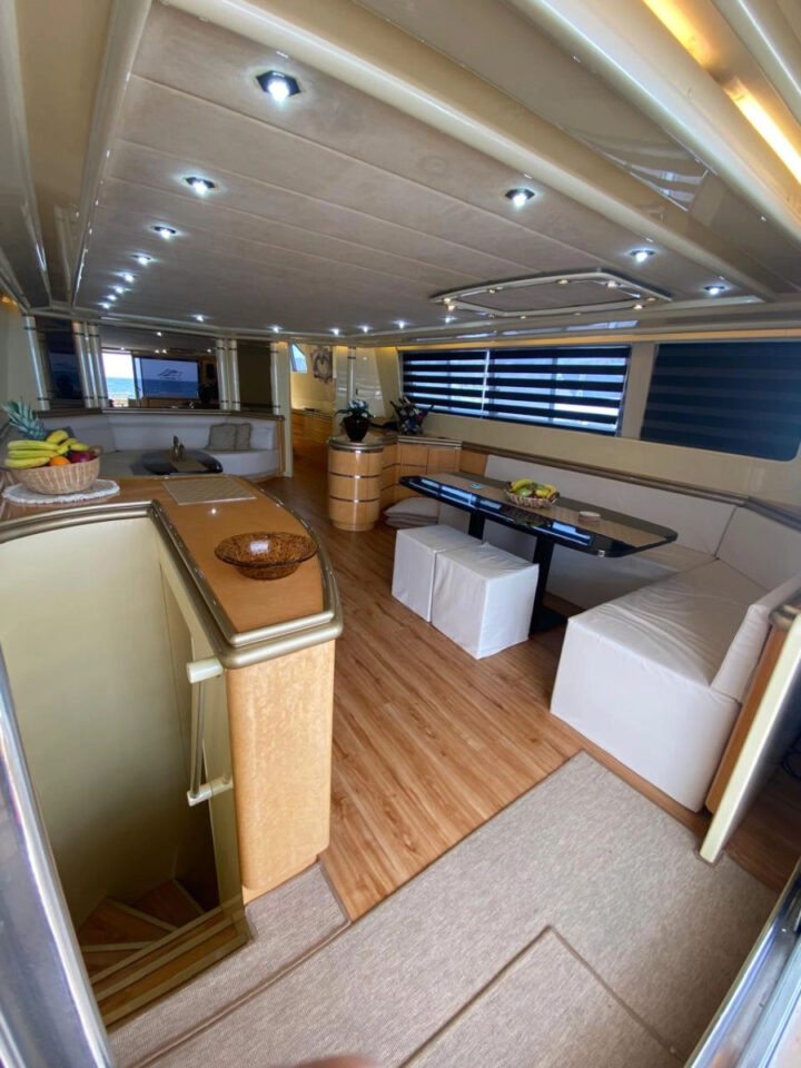 Mykonos Private Luxury Yacht Cruise | Full-Day Tour to Delos & Rhenia or South with a luxury motor yacht Cantieri Itaversil 82 Golden Yachting and Sailing