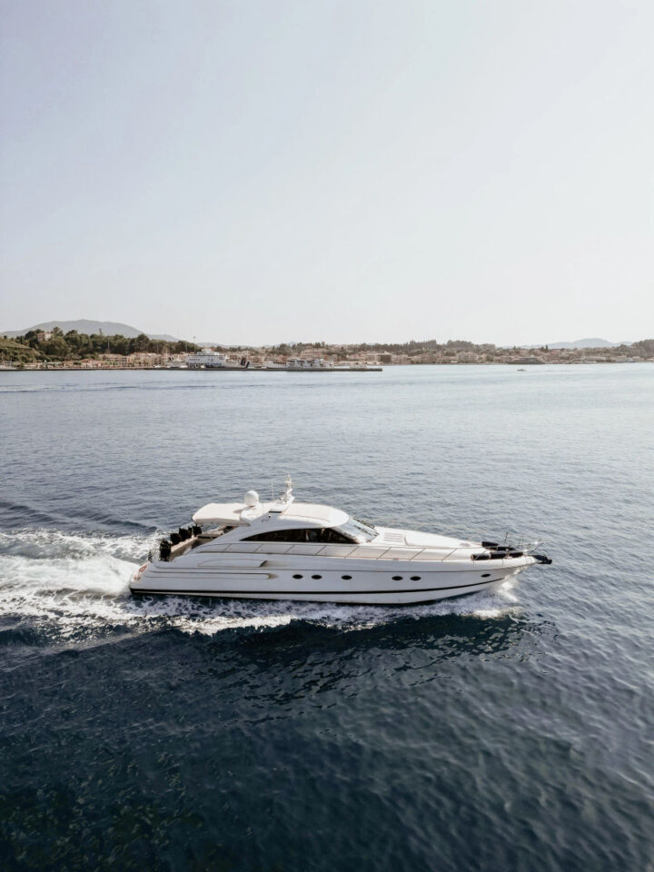 Luxurious Corfu Private Full-Day Cruise on a Princess V65 Motor Yacht Golden Yachting and Sailing
