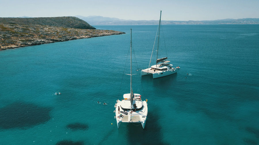 Lagoon 450 Private Morning Cruise from Agios Nikolaos | Crete Catamaran Experience Golden Yachting and Sailing