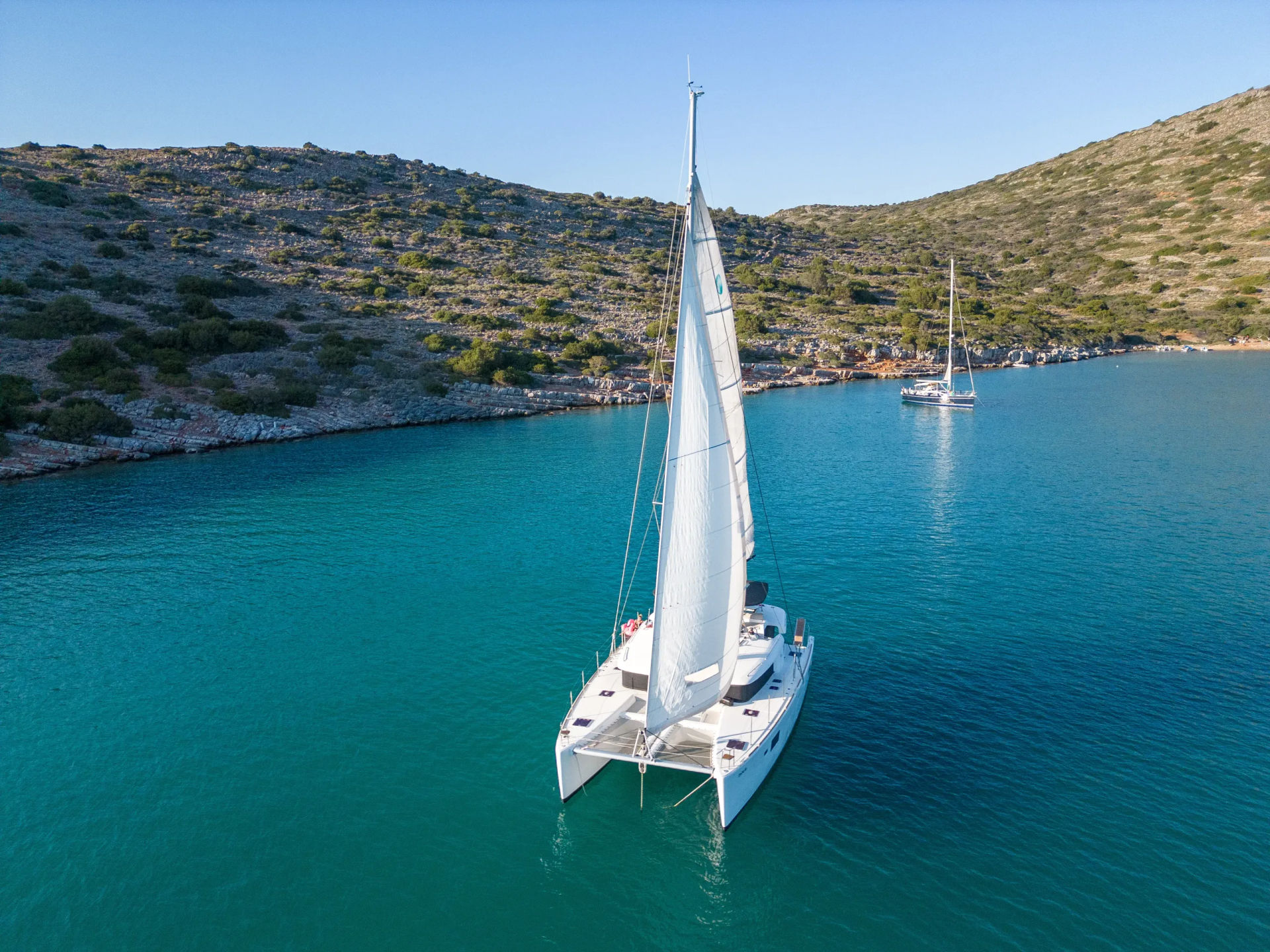 Lagoon 450 Private Morning Cruise from Agios Nikolaos | Crete Catamaran Experience Golden Yachting and Sailing
