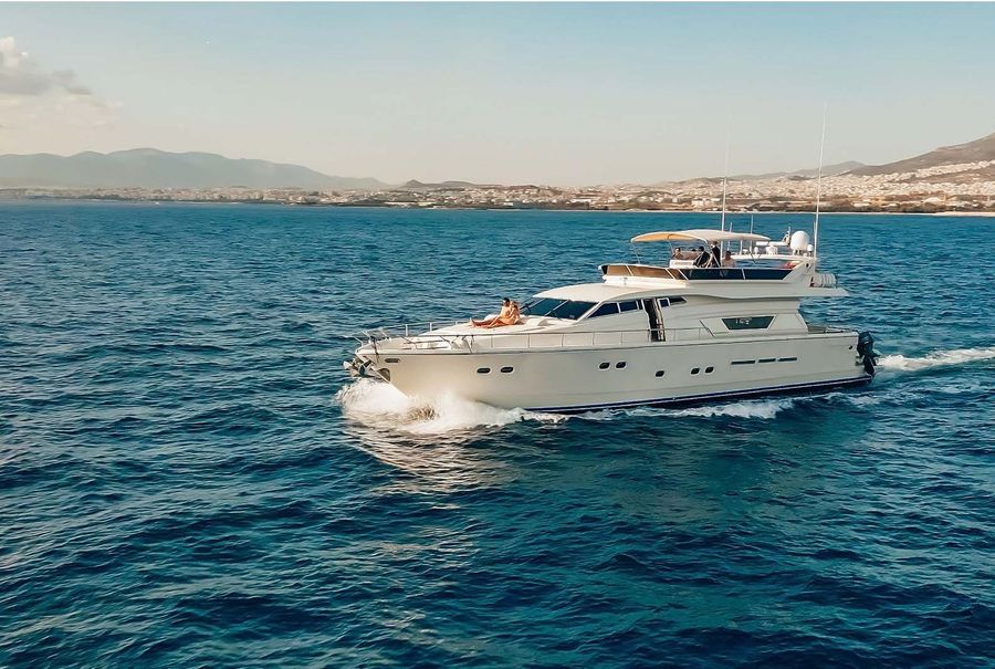 Mykonos Full Day Luxury Cruise with a Ferreti 80 Golden Yachting and Sailing