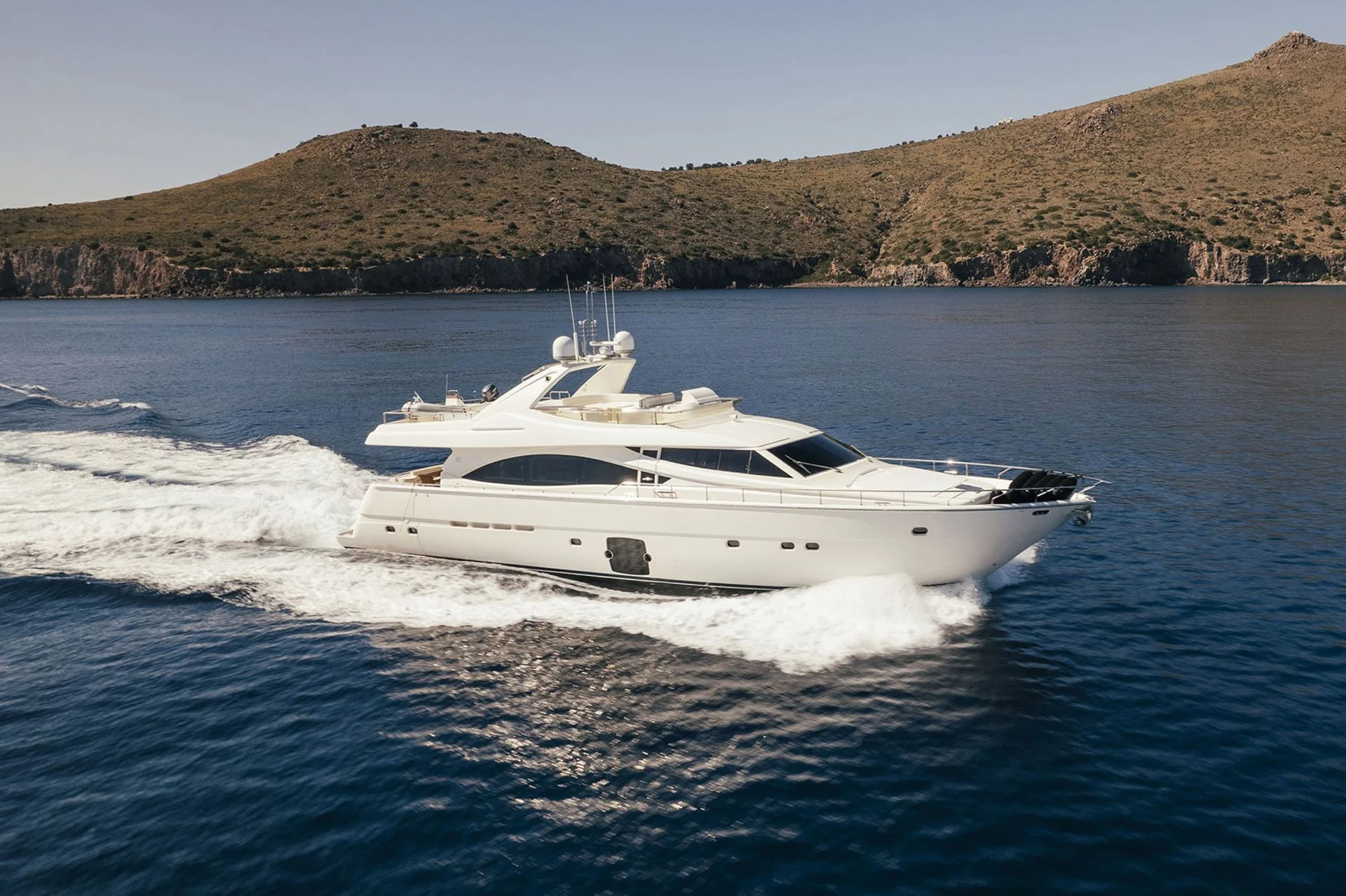 Luxurious Athens Riviera or Aegina Cruise on Ferretti 830 Yacht Golden Yachting and Sailing