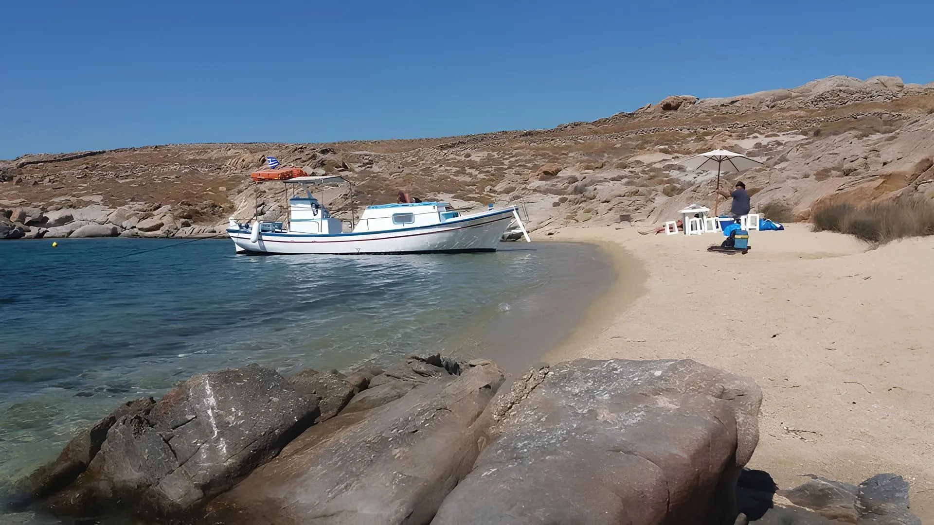 Traditional Caique Cruise in Mykonos – Half or Full Day Private Boat Tour with Greek Hospitality