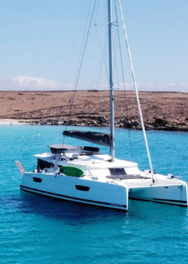 Fountaine Pajot 450 Mykonos Half-Day Private Cruise in southern beaches or delos and rhenia Golden Yachting and Sailing