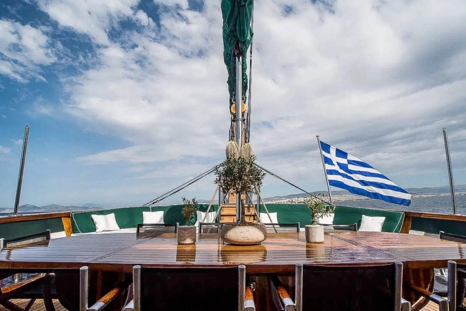 Athens traditional wooden boat (motor Sailer Gulet 113.60) private cruise-tour to Aegina and Moni Golden Yachting and Sailing