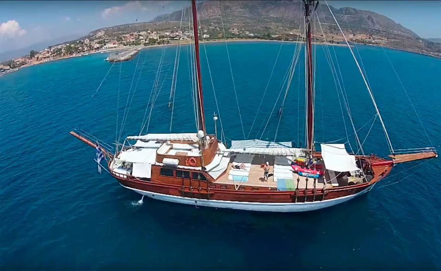 Gulet 125ft motor sailer chartering Golden Yachting and Sailing