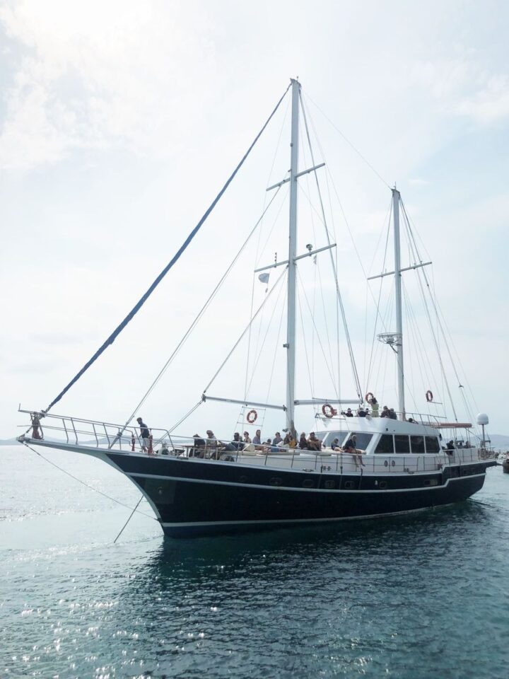Mykonos Rhenia and Delos traditional boat cruise Golden Yachting and Sailing