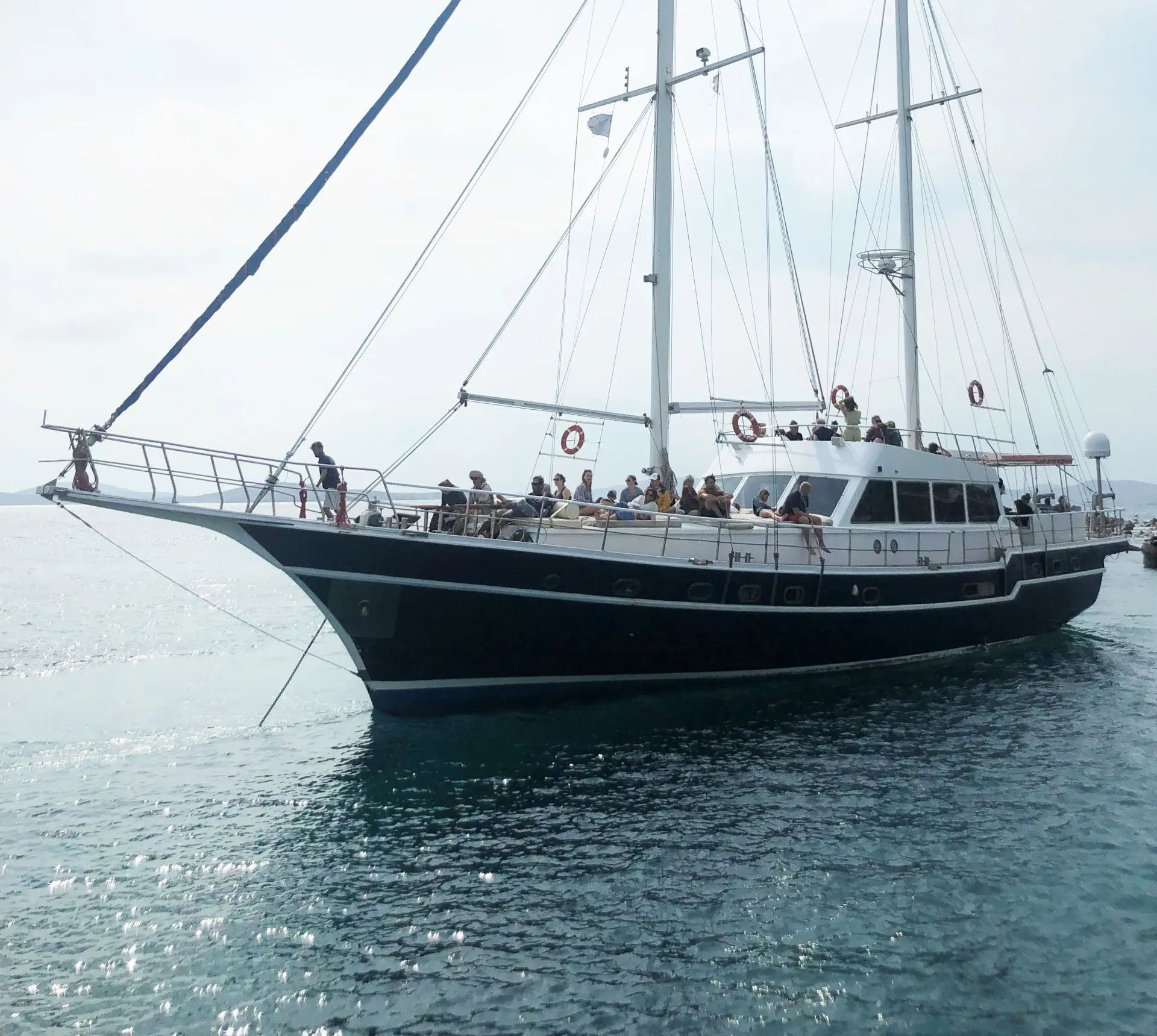 Mykonos Rhenia and Delos traditional boat cruise Golden Yachting and Sailing