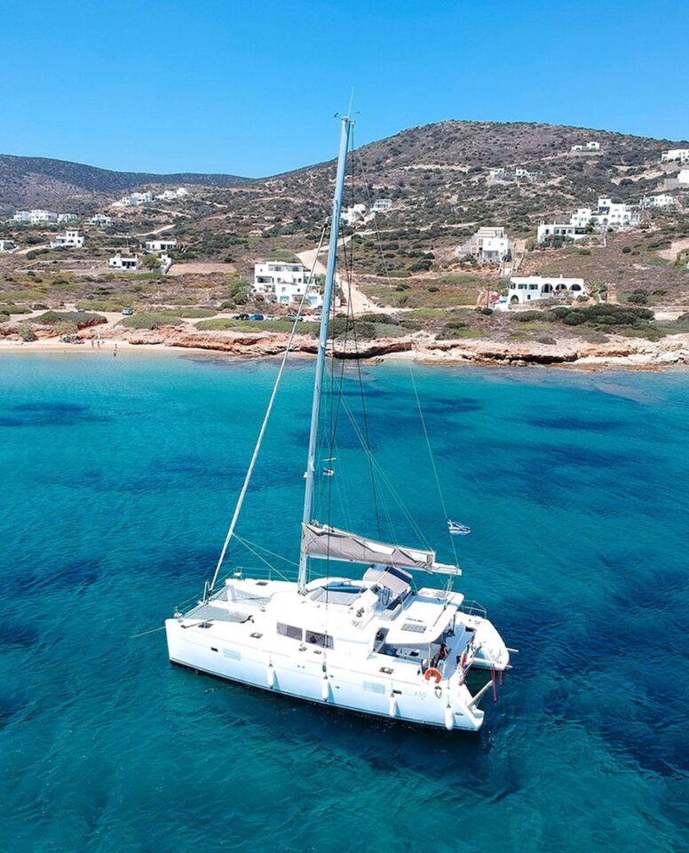 Catamaran Private Cruise in Paros and Naxos Full day Golden Yachting and Sailing