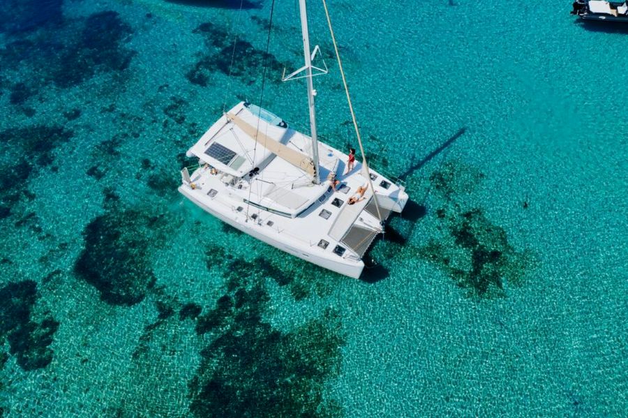 Mykonos Catamaran Half-Day cruise from Ornos pier (Lagoon 420) Golden Yachting and Sailing