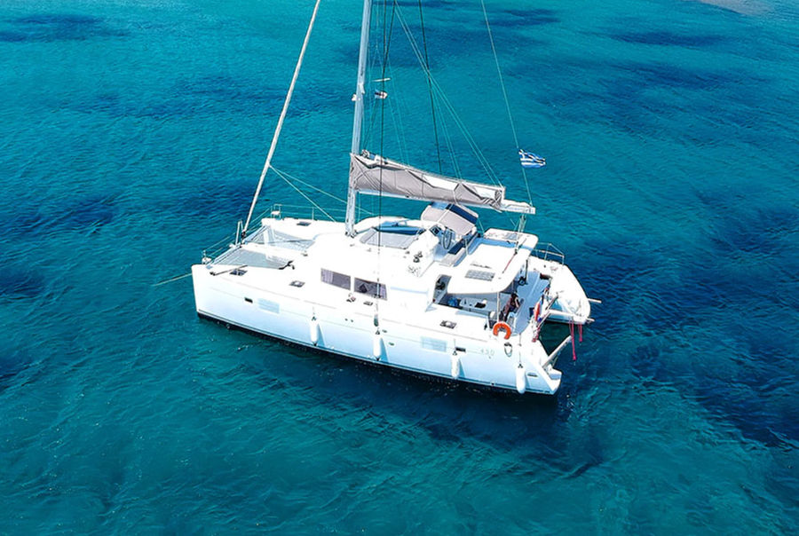 Catamaran Private Cruise in Paros and Naxos Full day Golden Yachting and Sailing