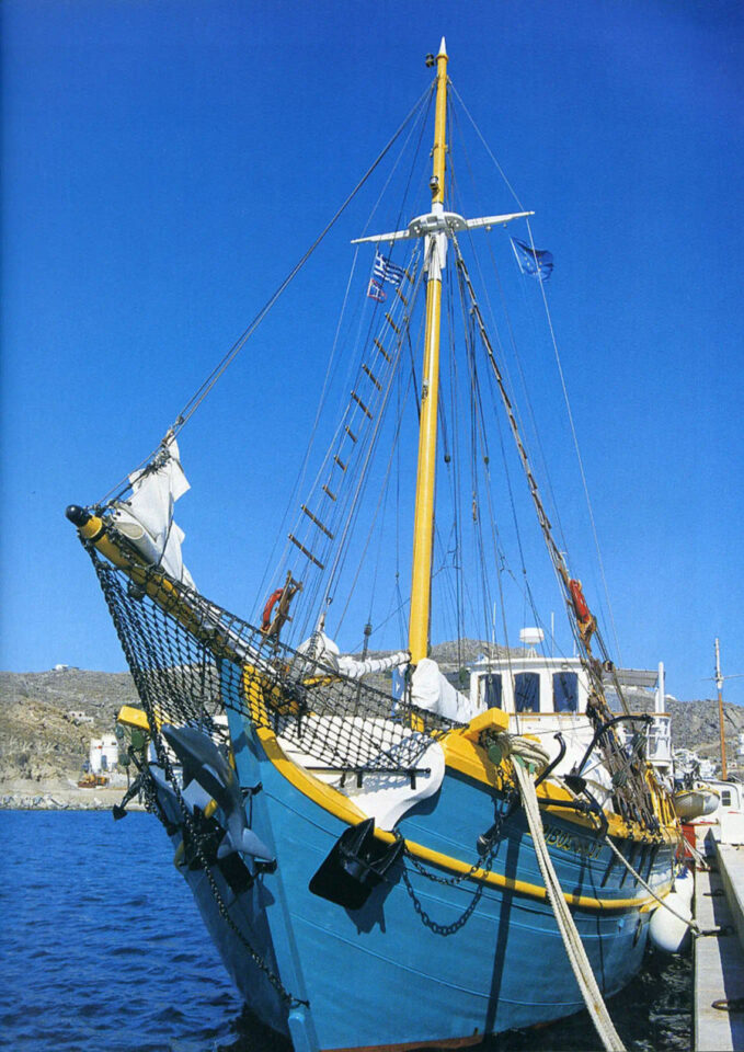 Gulet 71 motor sailer art boat west side of mykonos sunset cruise Golden Yachting and Sailing