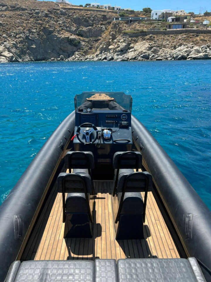 Mykonos Private Half-Day cruise-tour with a rib boat Typhoon 30ft Golden Yachting and Sailing