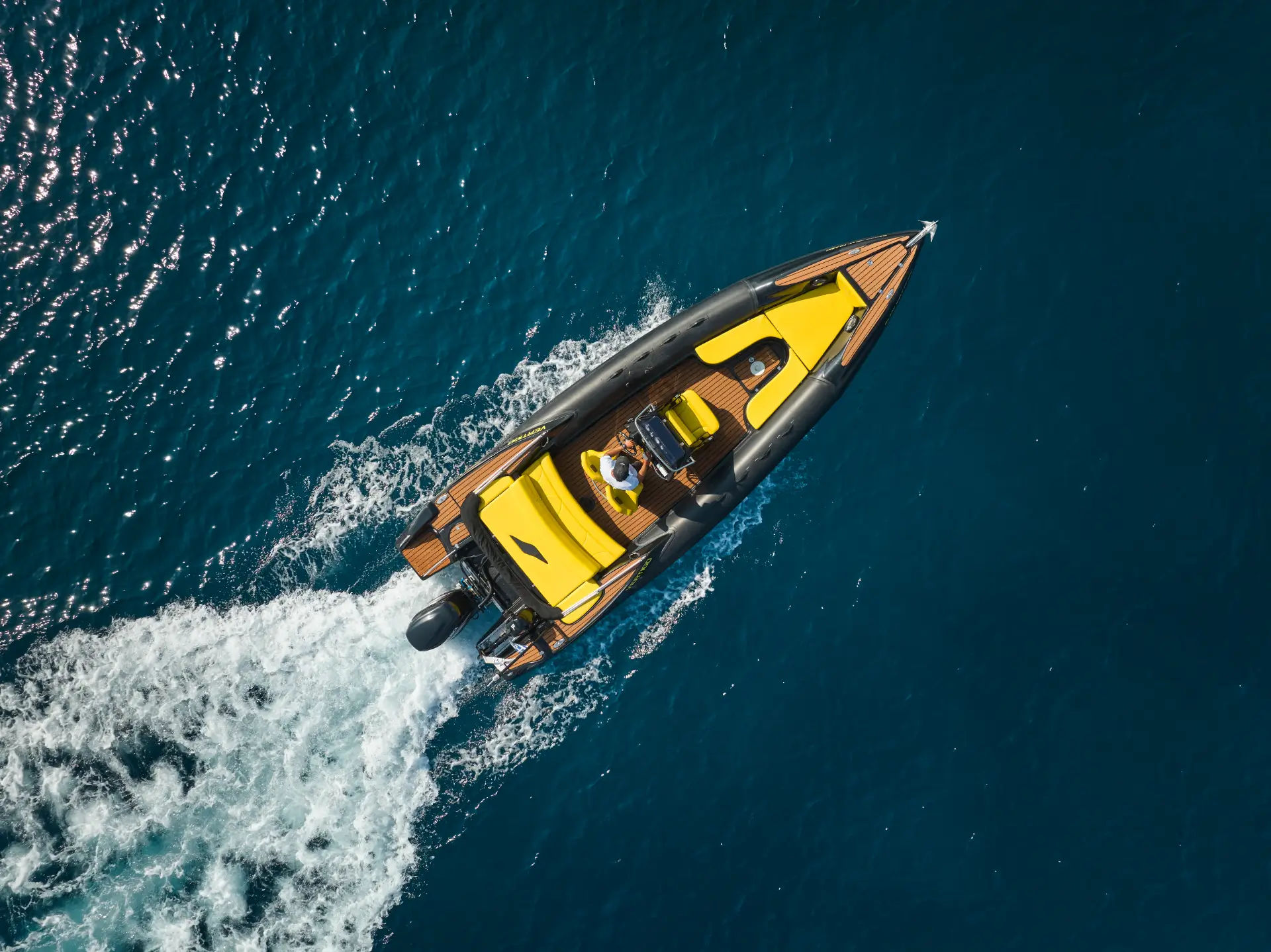 Mykonos private rib boat cruise in delos-rhenia or southern beaches (Sarissa Vertigo 787) Golden Yachting and Sailing