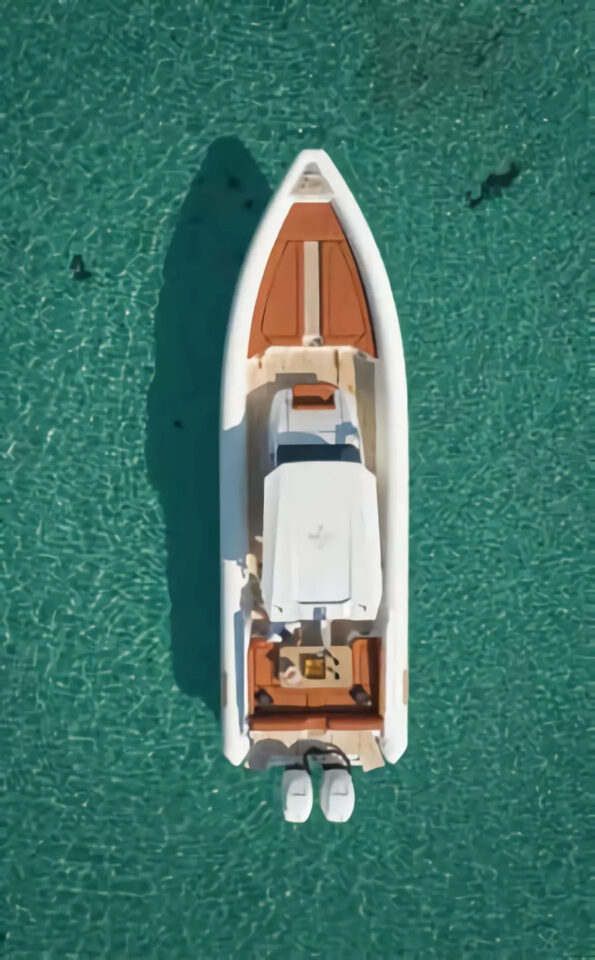 Mykonos private rib boat cruise in delos-rhenia or southern beaches (Skipper BSK 38NC) Golden Yachting and Sailing