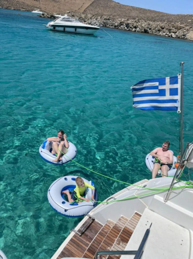 Sail the Mykonos Coast: Lagoon 420 Catamaran Cruise (Semi-Private) Golden Yachting and Sailing