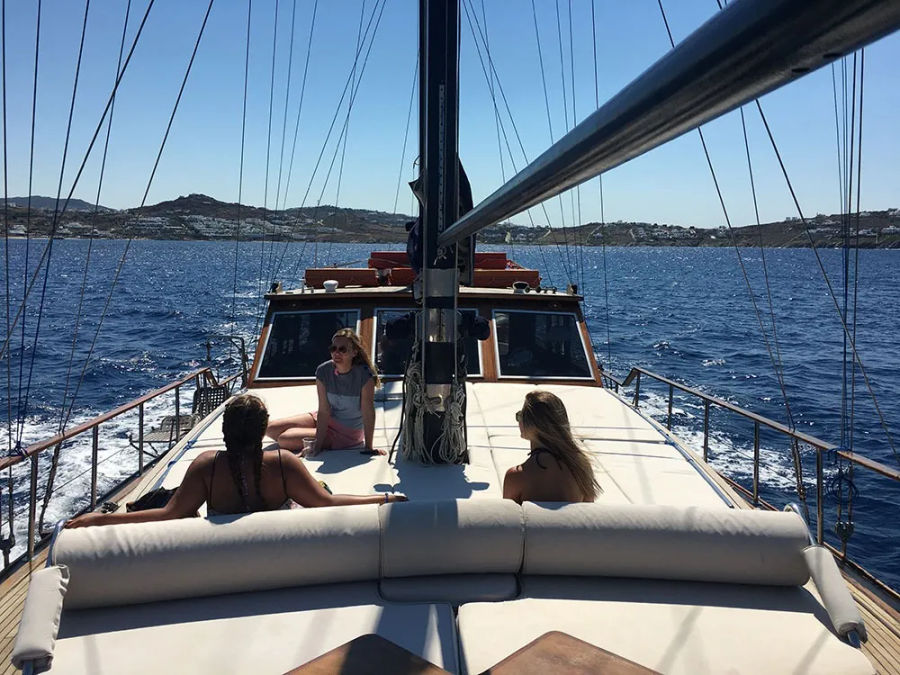 Mykonos Shared Cruise to Delos & Rhenia | Gulet Half-Day Trip with Swim Stops & Greek Snack Golden Yachting and Sailing