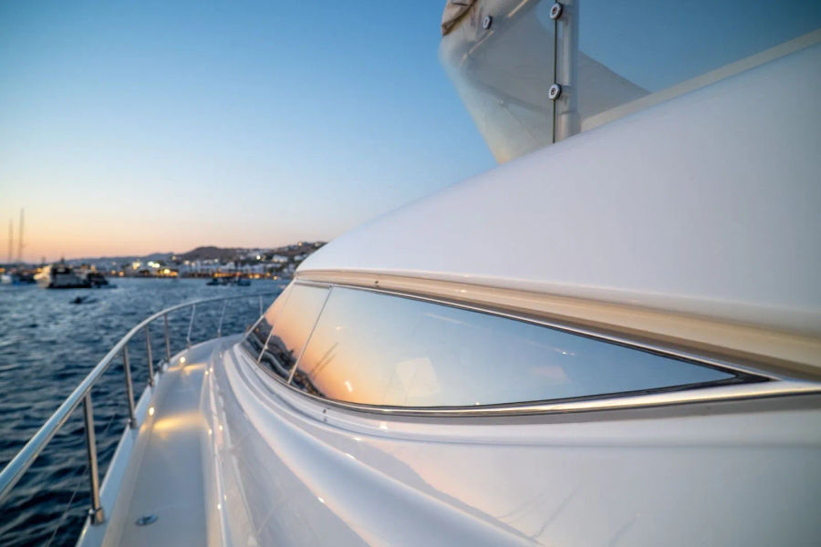 Mykonos Yacht Charter – Ferretti 620 Cruise to Delos & Rhenia or South Beaches | Half-Day or Full-Day Golden Yachting and Sailing