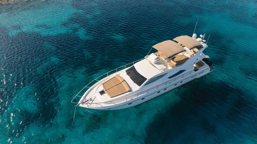 Mykonos Yacht Charter – Ferretti 620 Cruise to Delos & Rhenia or South Beaches | Half-Day or Full-Day Golden Yachting and Sailing