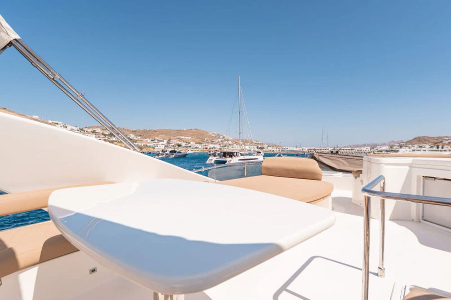 Mykonos Yacht Charter – Ferretti 620 Cruise to Delos & Rhenia or South Beaches | Half-Day or Full-Day Golden Yachting and Sailing