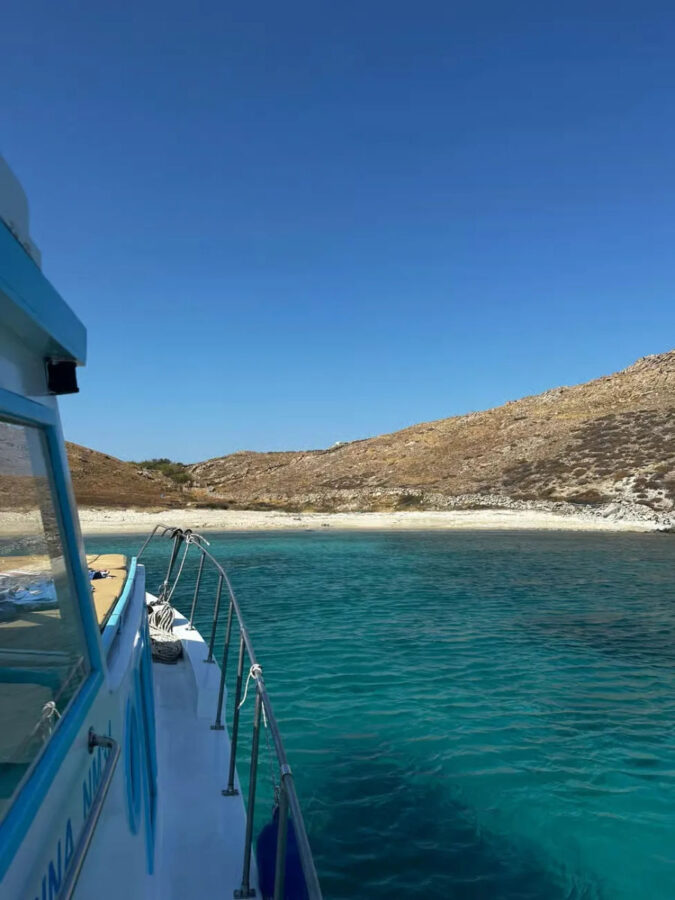 Mykonos Half-Day Private Cruise on a Traditional Caique in South Beaches Golden Yachting and Sailing