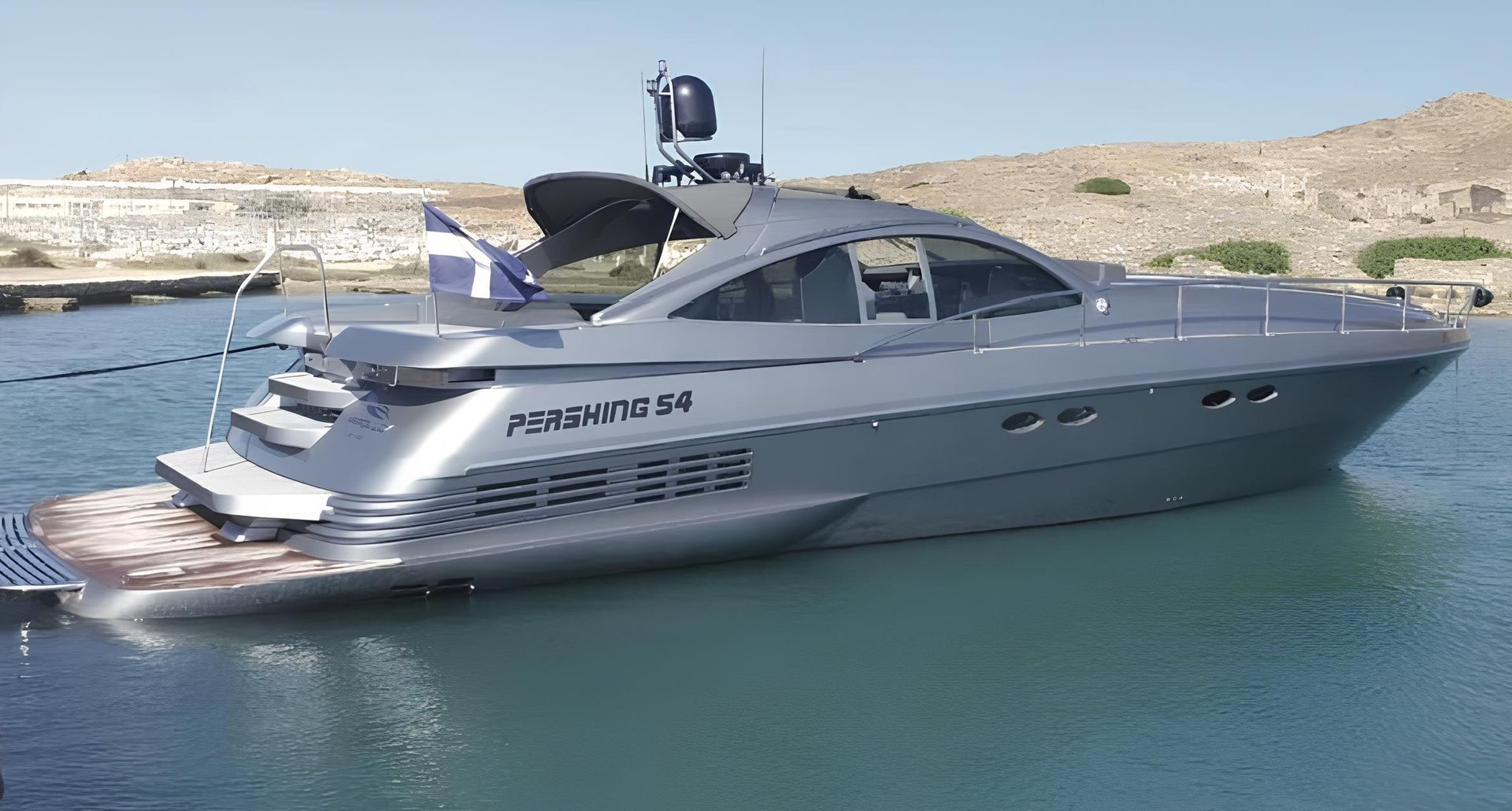 Paros Full day private cruise in naousa with a motor yacht Pershing 54 Golden Yachting and Sailing