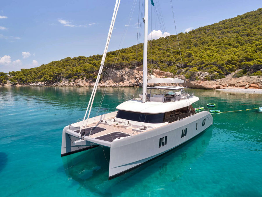 Luxury Sunreef 80 Catamaran Charter in Athens | Above & Beyond Golden Yachting and Sailing