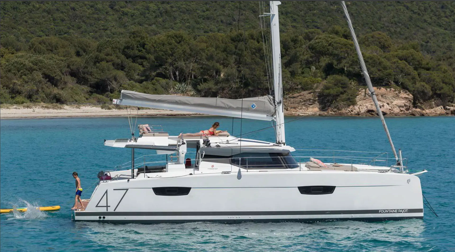 Mykonos Shared Cruise to rhenia and southern coasts with a catamaran (Fountaine Pajot Saona 47) Golden Yachting and Sailing
